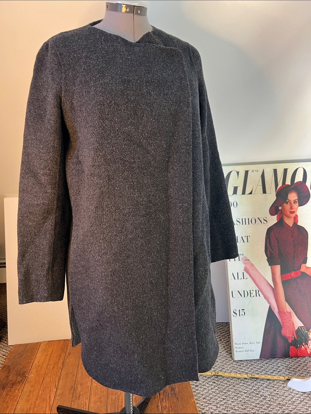 Classic Vince Women's Gray Wool-Blend Coat minimalist size medium